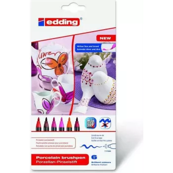 Marker-Set Edding 4200 Anthrazit Bordeaux Orange Pink Rot 6 Stück