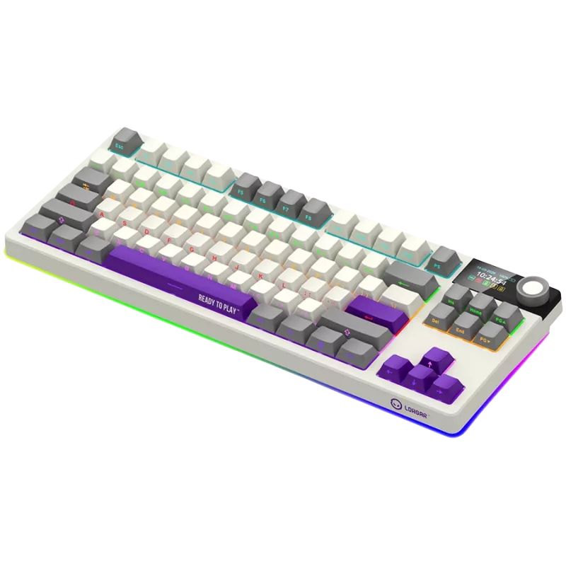 LORGAR KBP70TKLW, Kabellose TKL Mechanische Gaming-Tastatur Pro, Beige, EN-Layout