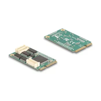 Interne RS-232-Schnittstellenkarte DELOCK 95278 — Mini PCI Express Host, 4× RS-232 Ausgänge, FIFO 256 B, 30×51×10 mm