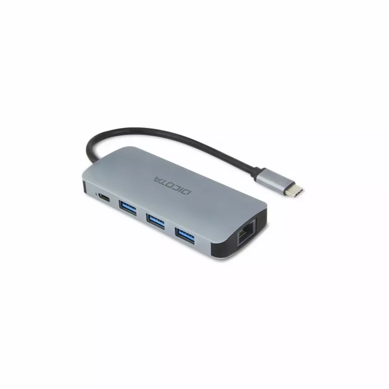 Dicota USB-C 8-in-1 Multi Hub 4K PD 100W silber