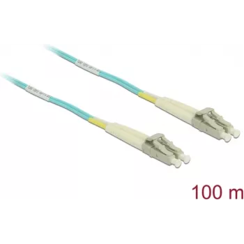 Netzwerkkabel Delock LC Duplex Multimode OM3 100m Schwarz