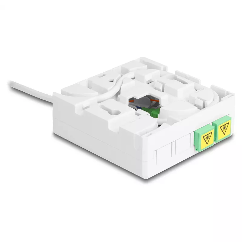 DELOCK Optischer Glasfaser-Anschlusskasten 2 x SC/APC Simplex mit 30 m G.657.A1 Drop-Kabel-Set