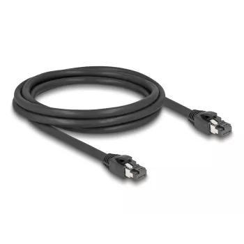 DeLOCK RJ45 Netzwerkkabel Cat.8.1 S/FTP 2m 40Gbps Schwarz