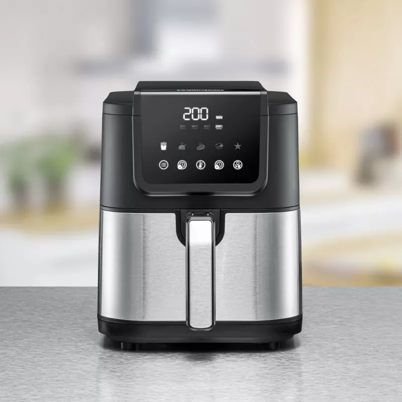 Heißluftfritteuse Rommelsbacher FRH 1500 — 5 L, 1500 W, Edelstahl/Schwarz