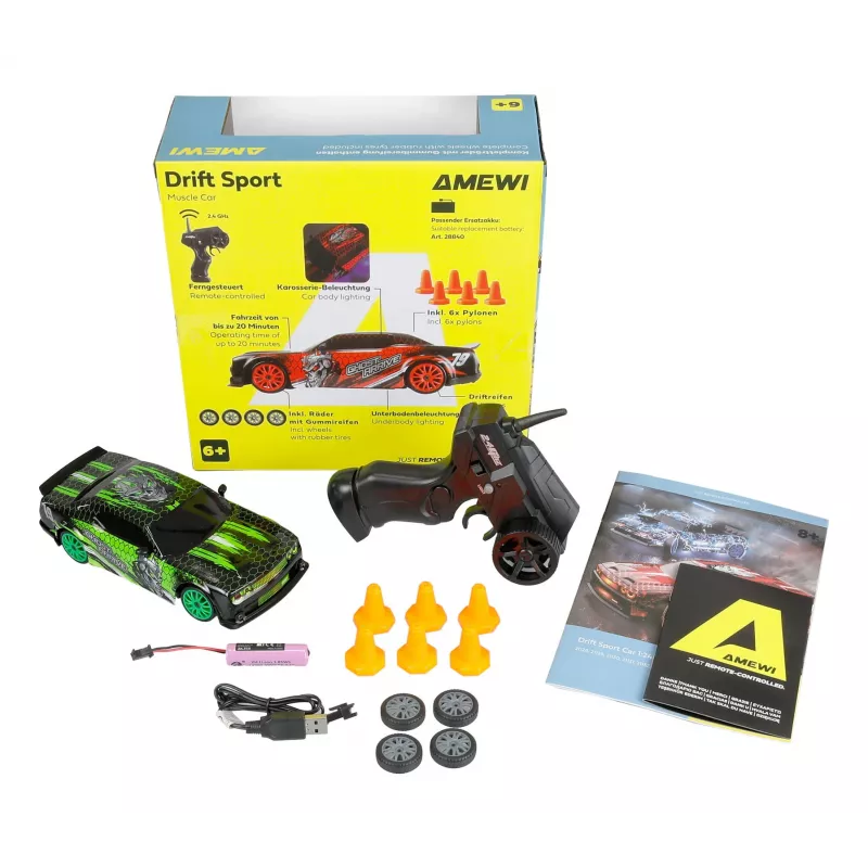 Drift RC-Car Amewi 21132, Maßstab 1:24, Elektromotor, Li-Ion 500 mAh, für Kinder ab 6 Jahren
