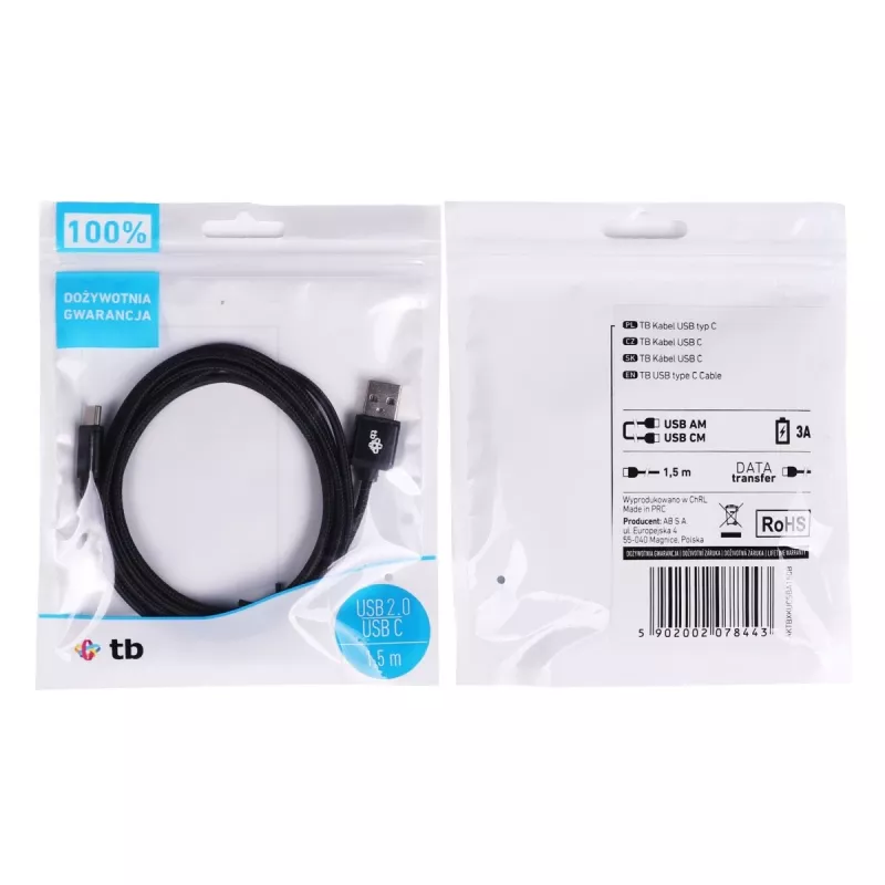 TB USB - USB C-Kabel 1,5 Schwarz (AKTBXKUCSBA150B)