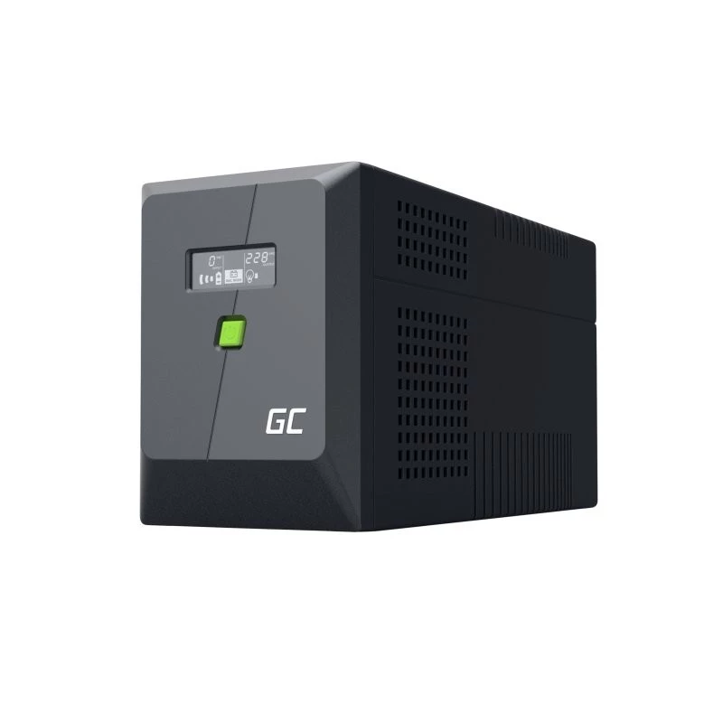 Unterbrechungsfreie Stromversorgung USV Line-Interactive Green Cell 1,5 kVA / 1050 W, 5 AC-Ausgänge, reiner Sinus, AVR, USB, Tower, Schwarz