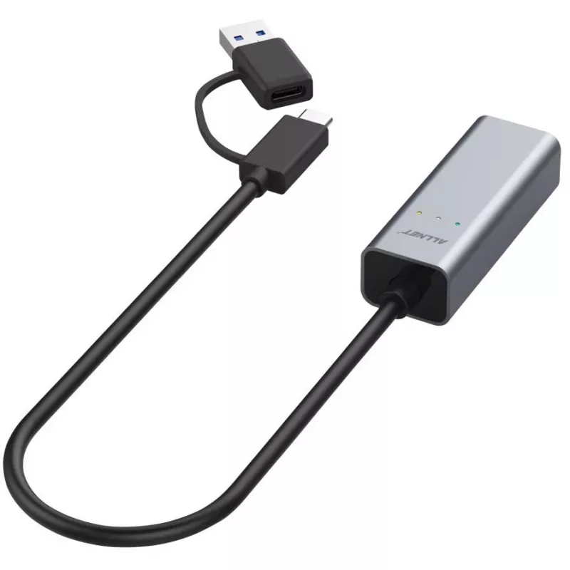 Ethernet-Adapter ALLNET ALL-NC-2.5G-USBC_A USB 3.0 Type-C & Type-A 2,5 Gbps Multi‑Gigabit LAN