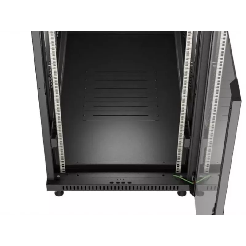 Rack-Schrank LANBERG FF01-6222-12B 22U 600x1200 mm schwarz mit Glasfront- und -rücktüren