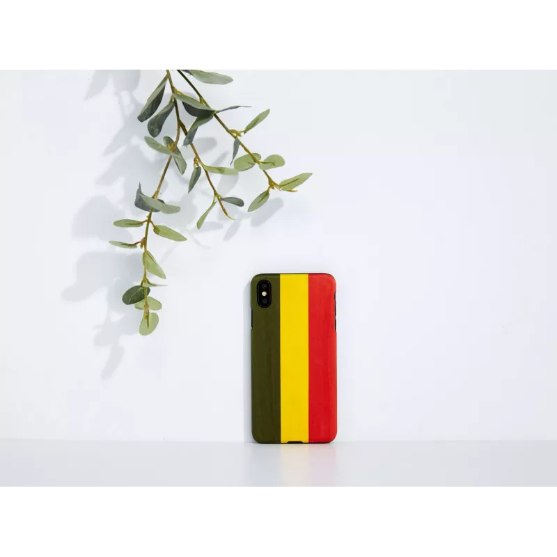 Smartphone-Hülle man and wood für iPhone XS Max – Modell Reggae, schwarz