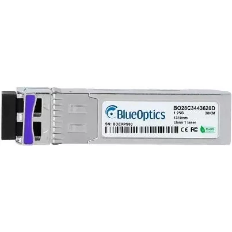 Glasfaser-cSFP-Transceiver BlueOptics CSFP-GE-FE-BIDI2-BO, 1250 Mbit/s, silber