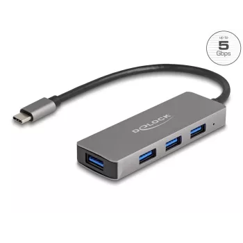 DeLOCK 63173 USB Hub Type-C 5000 Mbit/s Schwarz