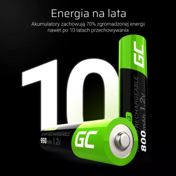 Wiederaufladbare Batterie Grün Cell GR03 AAA NiMH 1,2 V 950 mAh – 4er-Pack, Blister