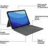 Case mit Tastatur Combo Touch US iPad Pro 11 1,2,3 Gen grau