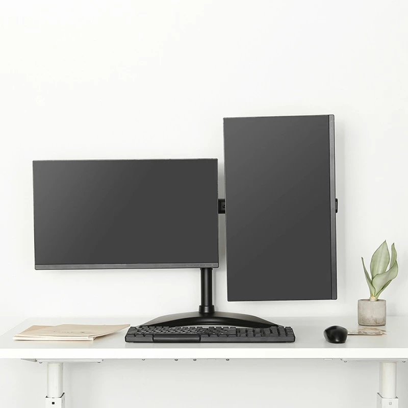 HAGOR HA FS - Montageset (Tischhalter) - für 2 LCD-Displays - Schwarz - Bildschirmgröße: 38-68 cm (15-27)