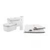 Vakuumierbox ZWILLING 36807-007-0, rechteckiger Kunststoff-Lebensmittelbehälter, 1,1 l & 2,3 l, luftdicht verschließbarer Deckel, abnehmbar, durchscheinend weiß