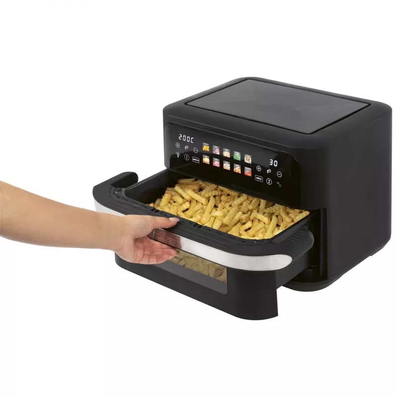 ProfiCook PC-FR 1313 H Doppel-Heißluftfritteuse, 10 L, 2400 W, schwarz/Edelstahl
