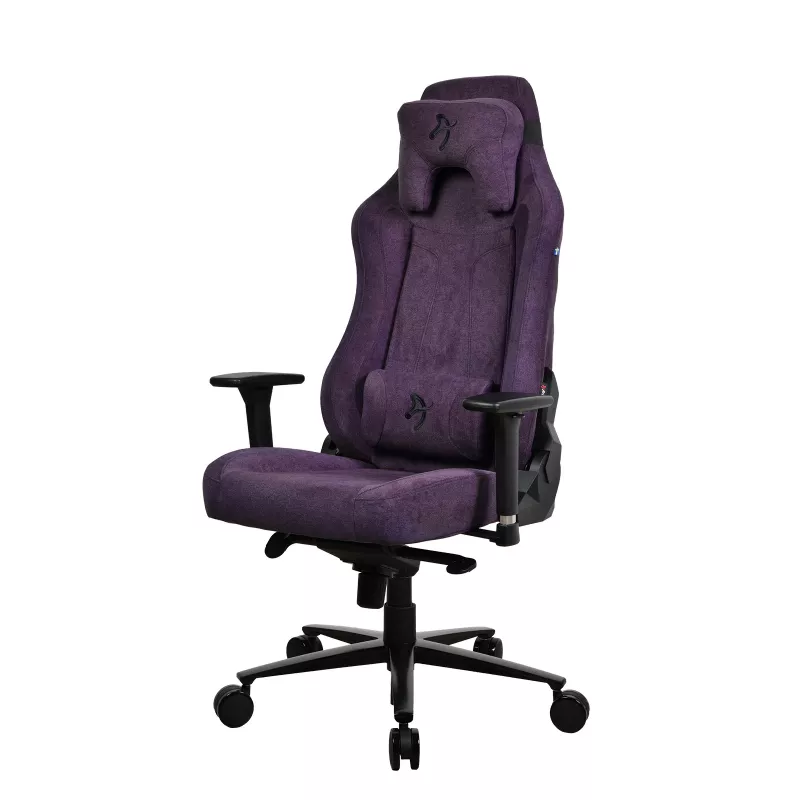 Gaming-Stuhl Arozzi Vernazza SoftFabric Lila — ergonomisches Design, verstellbare Armlehnen und Höhe