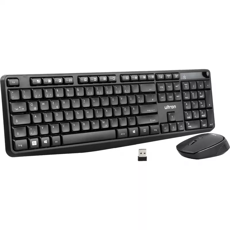 Ultron UMC300 Tastatur-Maus-Set – RF Wireless Deutsch Schwarz (364180)