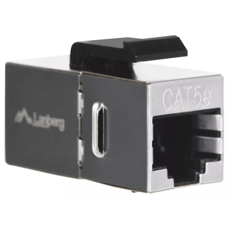 Keystone-Modul LANBERG KSF5-3000 — Cat5e F/UTP-Flachkabel, RJ-45-Buchse, schwarz