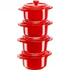 Staub Mini Cocotte Rund, 4 Stück - 200 ml, Rot
