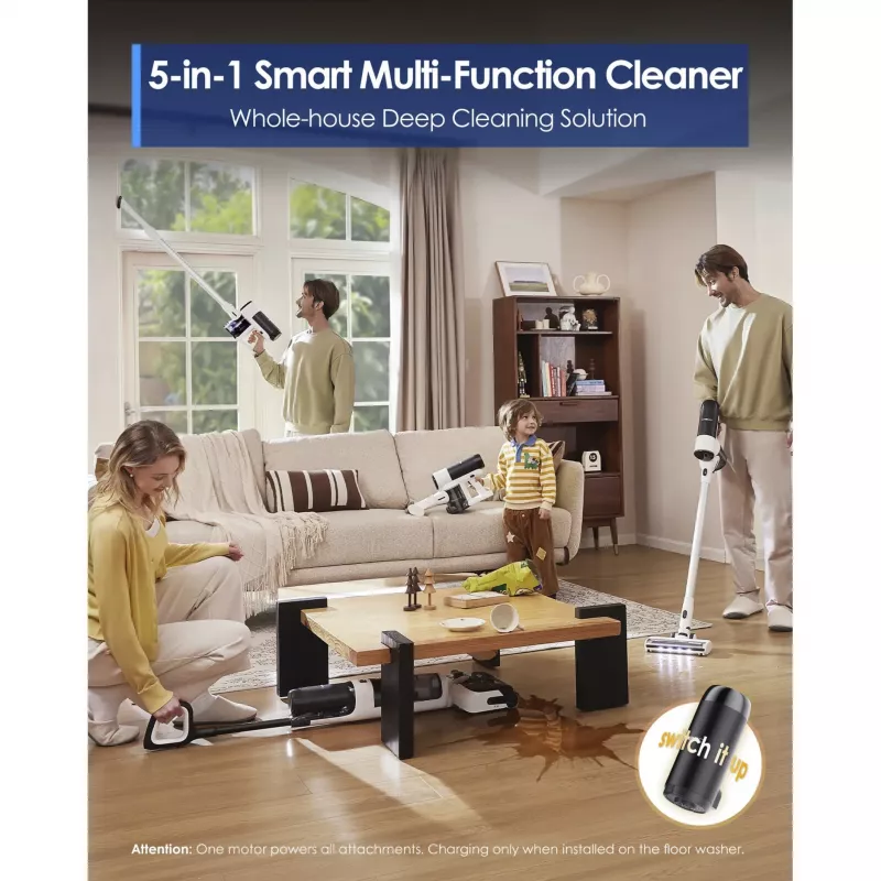 Bodenreiniger Tineco Floor One Switch S6 Stretch Plus Weiß – kabelloser Nass-Trocken-Hartbodenreiniger