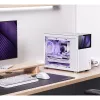 PC-Gehäuse Jonsbo D31 STD Weiß — Midi Tower, Stahl, gehärtetes Glas, Micro-ATX/ITX/DTX, 2×2,5 Zoll + 1×3,5 Zoll, GPU bis zu 400 mm, CPU-Kühler 168 mm