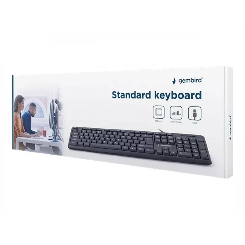 Tastatur Gembird KB-U-103-RU Büro USB QWERTY Englisch Russisch Schwarz
