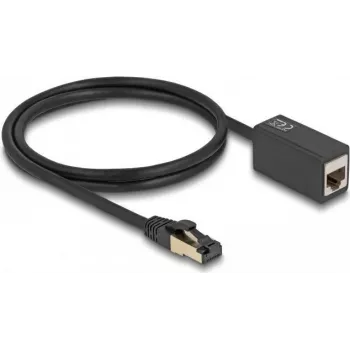 DeLOCK Netzwerk-Verlängerungskabel RJ45-Stecker auf RJ45-Buchse Cat.8.1 S/FTP 1 m schwarz