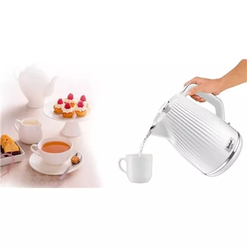 Elektrischer Wasserkocher Tefal KO250130 — 1,7 L Fassungsvermögen, 2400 W, weiß