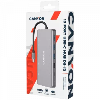 Canyon USB-13-in1 HUB USB-C 2xHDMI4xUSB2xUSB-CRJ45VGA Retail