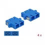 Glasfaserstecker SC Buchse–Buchse DELOCK 85991, blau, 4er-Pack
