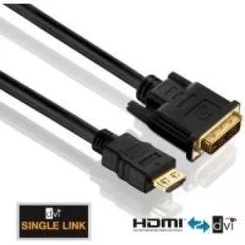 Purelink PureInstall PI3000 - Videokabel - Single Link - HDMI / DVI - DVI-D (M) auf HDMI (M) - 2 m - Dreifachisolierung - Schwarz