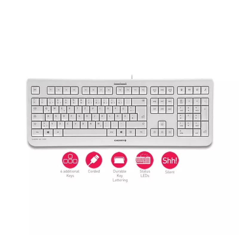 CHERRY KC 1000 Tastatur Home USB Schweizer Layout Grau