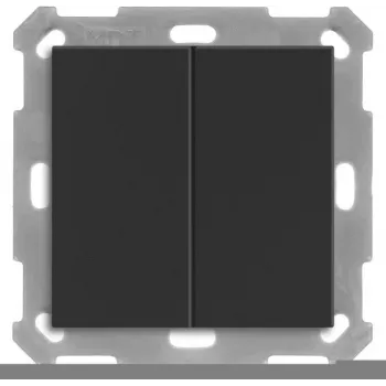 MDT BE-TAL55B206.01 KNX Taster Light 55 Basic 2-fach Schwarz matt Neutral 1 (BE-TAL55B206.01)
