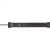 Power extension Brennenstuhl 1391010600 3m 6 AC outlets Indoor Schwarz Silver