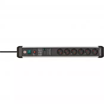 Power extension Brennenstuhl 1391010600 3m 6 AC outlets Indoor Schwarz Silver