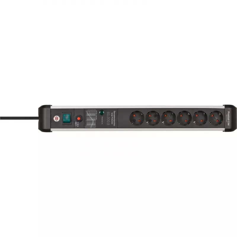 Power extension Brennenstuhl 1391010600 3m 6 AC outlets Indoor Schwarz Silver