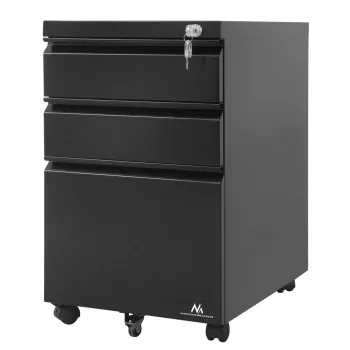 Büro-Schubladeneinheit Maclean MC-850 Schwarz Metall 2 Schubladen