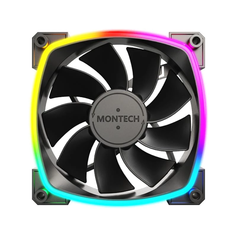 Montech RX120 PWM Computergehäuselüfter 12 cm Schwarz 3 St.