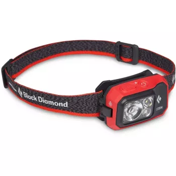 Schwarz Diamond Storm 450 Stirnlampe mit schwarzem, rotem Stirnband