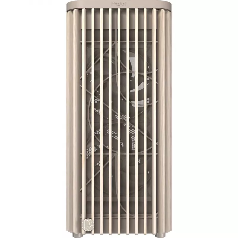 PC-Gehäuse ASUS PROART PA401 WOOD TG PWM BEIGE Gehäuse — ATX, 503×225×412 mm, 2×3,5 Zoll/2×2,5 Zoll, GPU bis zu 315 mm