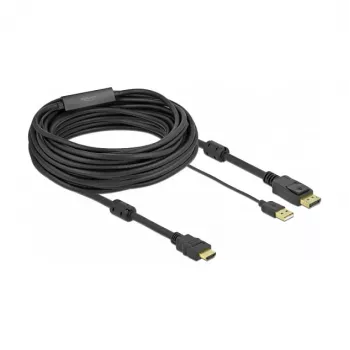 Video-Kabel-Adapter DeLOCK 85968 10 m HDMI Typ A DisplayPort USB Typ A Schwarz