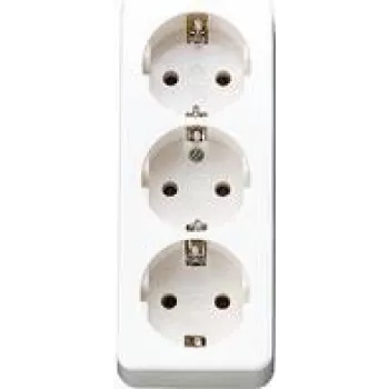 Jung Dreifach-Schuko-Steckdose ohne Zugentlastung, aws 10 S 23 LA WW (10S23LAWW)