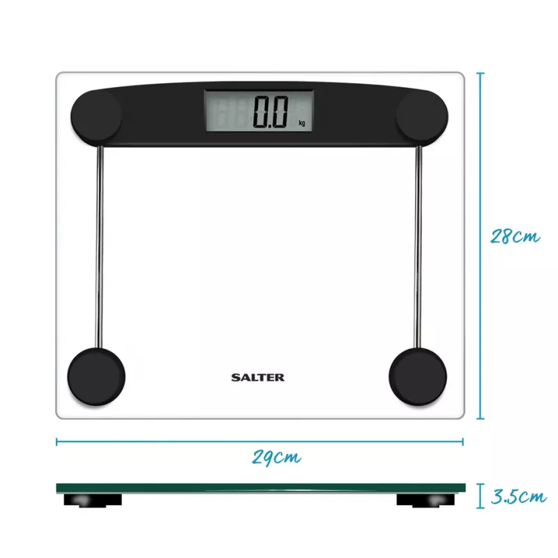 Badezimmerwaage Salter 9208 BK3R Kompakt-Glaswaage Elektronisch