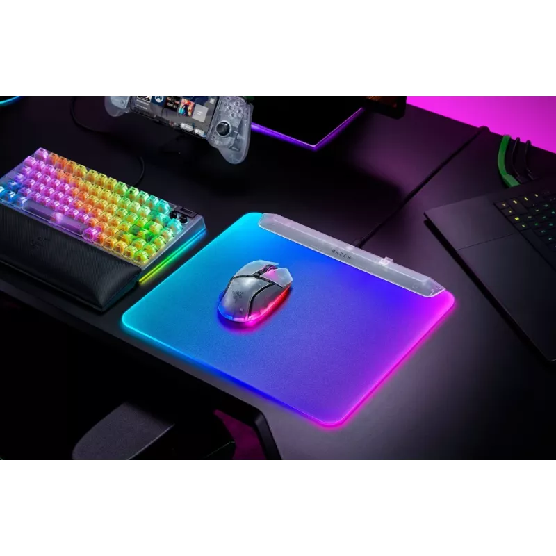 Gaming-Mauspad Razer Firefly V2 Pro White – RGB-Hintergrundbeleuchtung, USB-betrieben, rutschfeste Basis