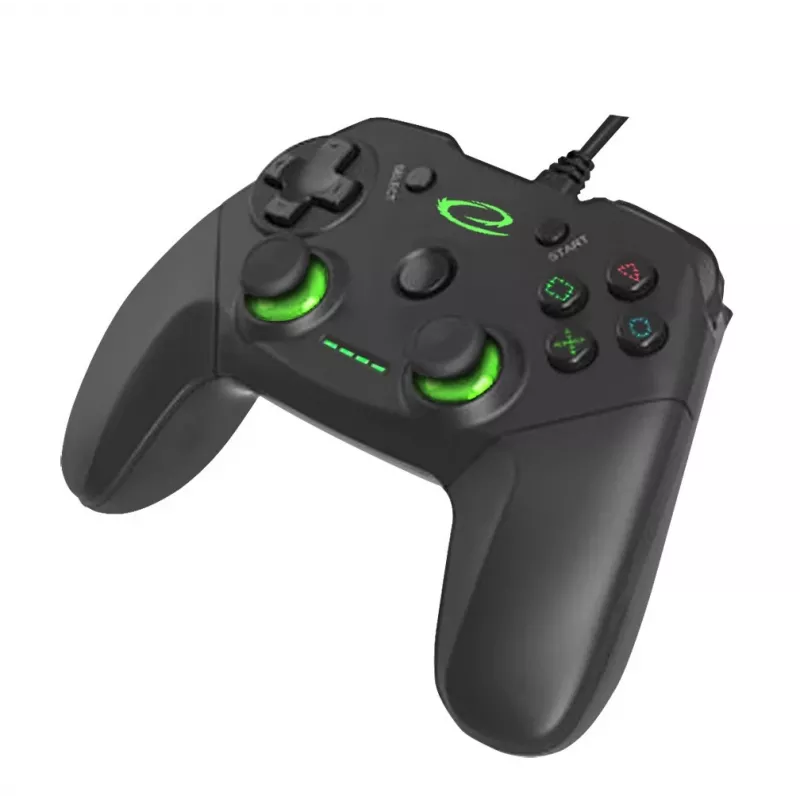 Gamepad ESPERANZA EGG110K kabelgebundenes USB mit Vibration, 12 Tasten, 1,5 m Kabel — für PC und PS3