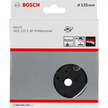Bosch Accessories 2608000349 Schleifteller, mittelhart, 125 mm, für GEX 125-1 AE Durchmesser 125 mm, passend für Exzenterschleifer GEX 125-1 AE