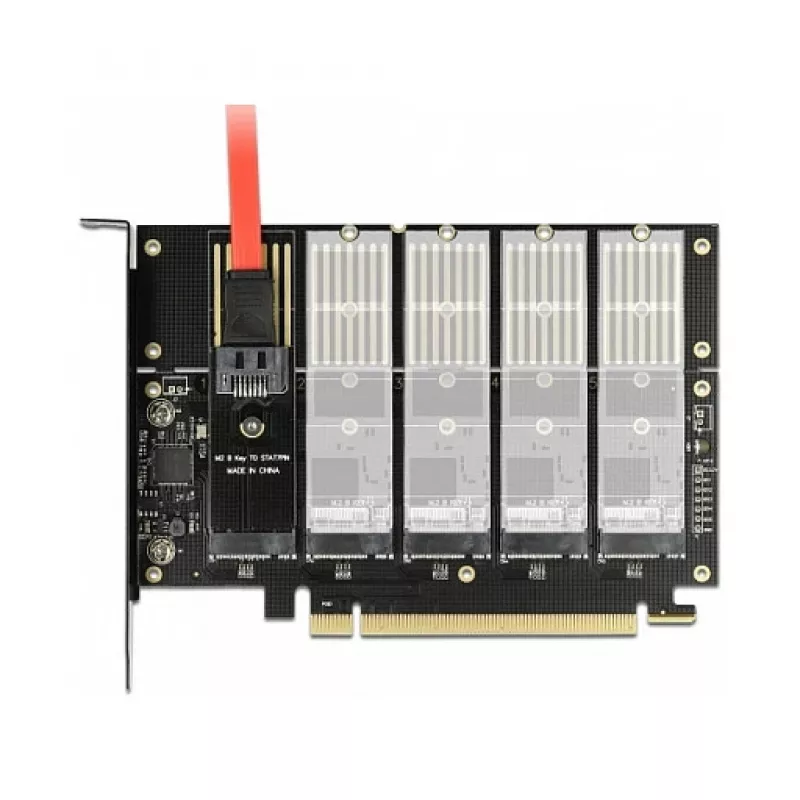DeLOCK PCI Express x16 Karte auf 5 x interne M.2 Key B / SATA