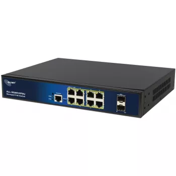 Managed 10-Port PoE Switch ALLNET ALL-SG8610PMJ mit 8 PoE+ Ports und 2 Uplink-Ports